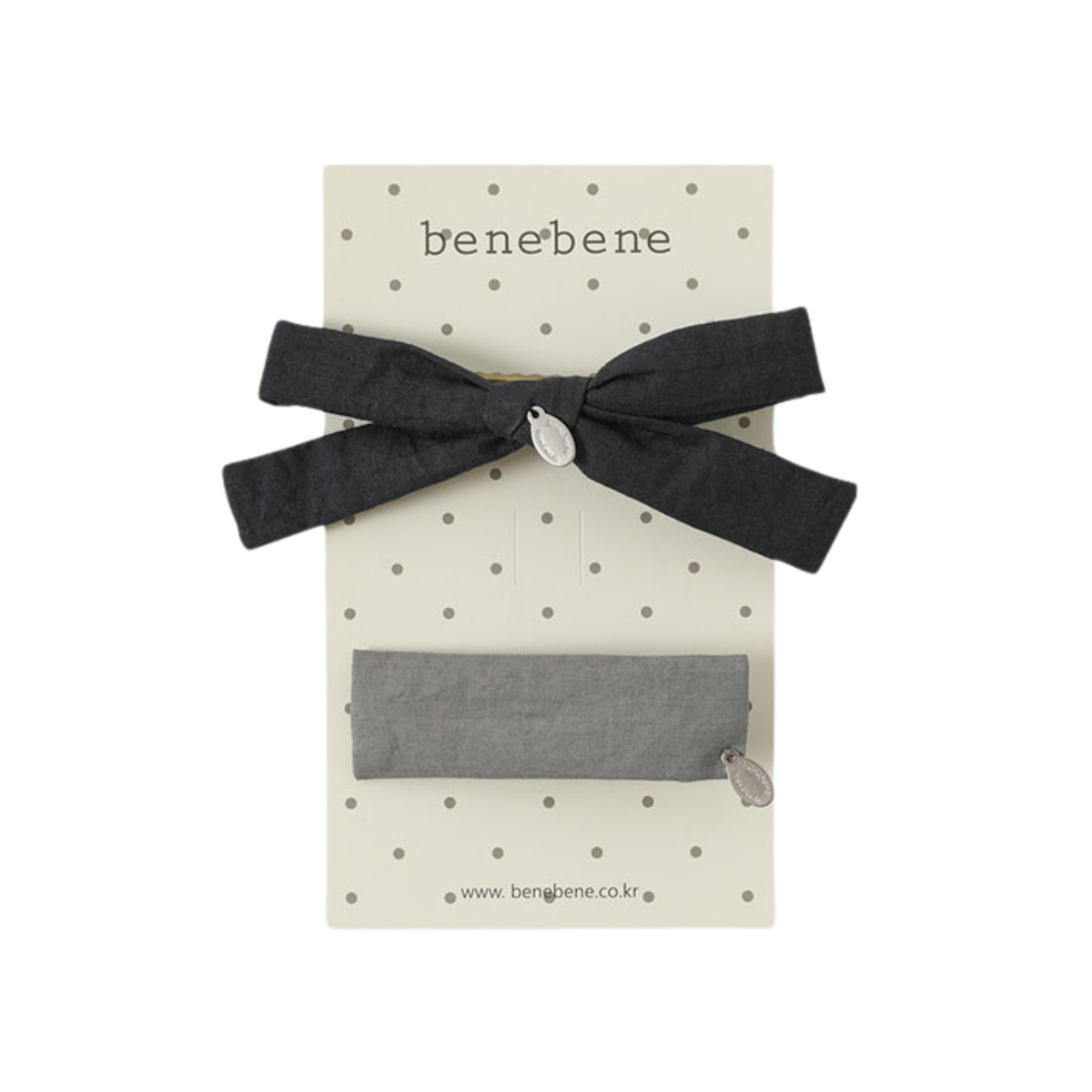 Amour Ribbon Hair Clip Set | Dark Navy