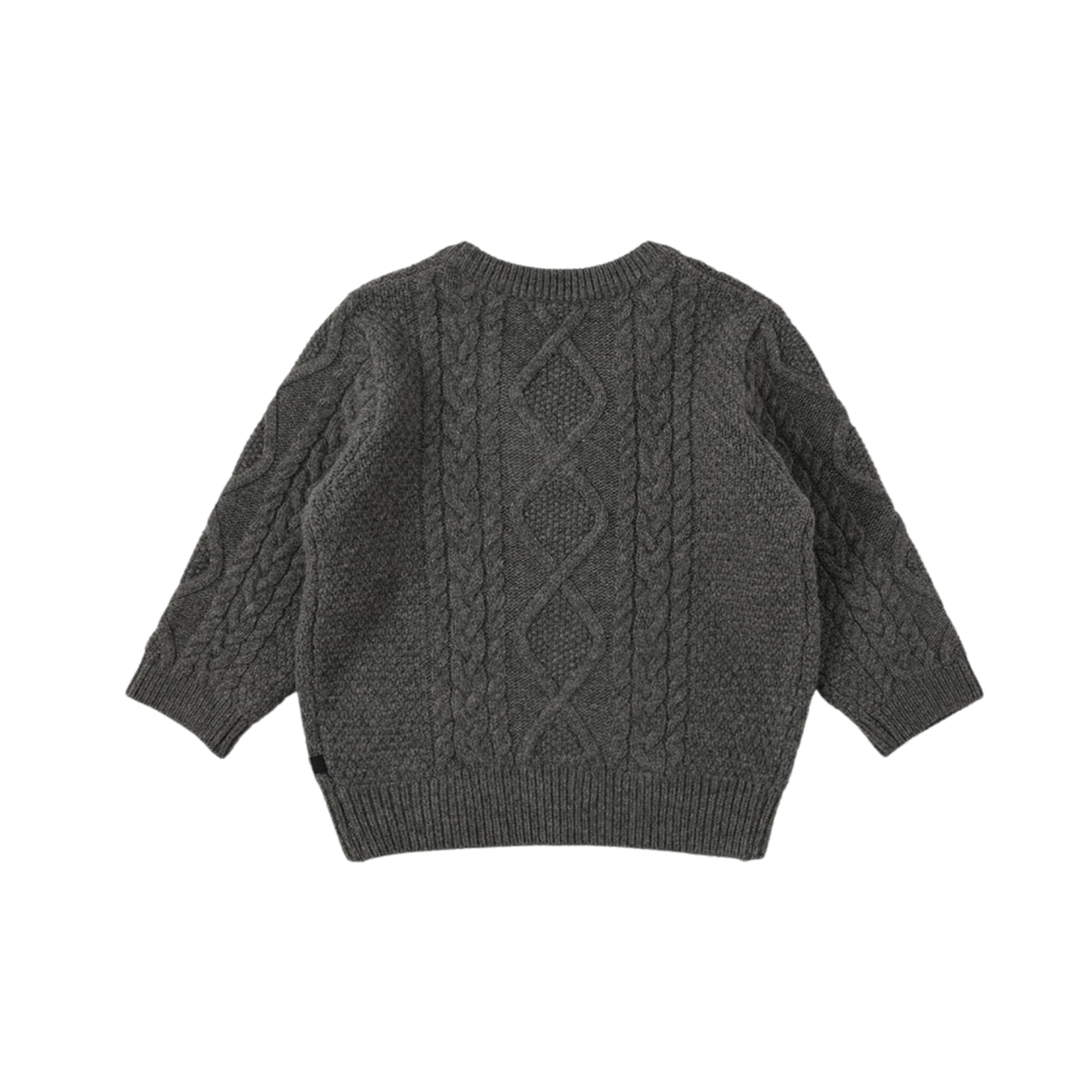 Cable V-neck Pullover | Melange Gray