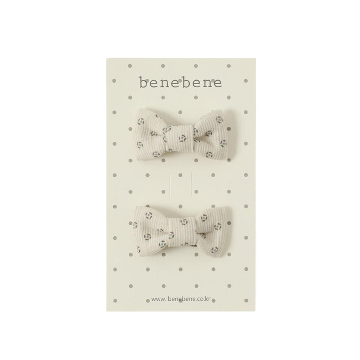 Yuki Dot Corduroy Petite Hair Clip Set | Blue