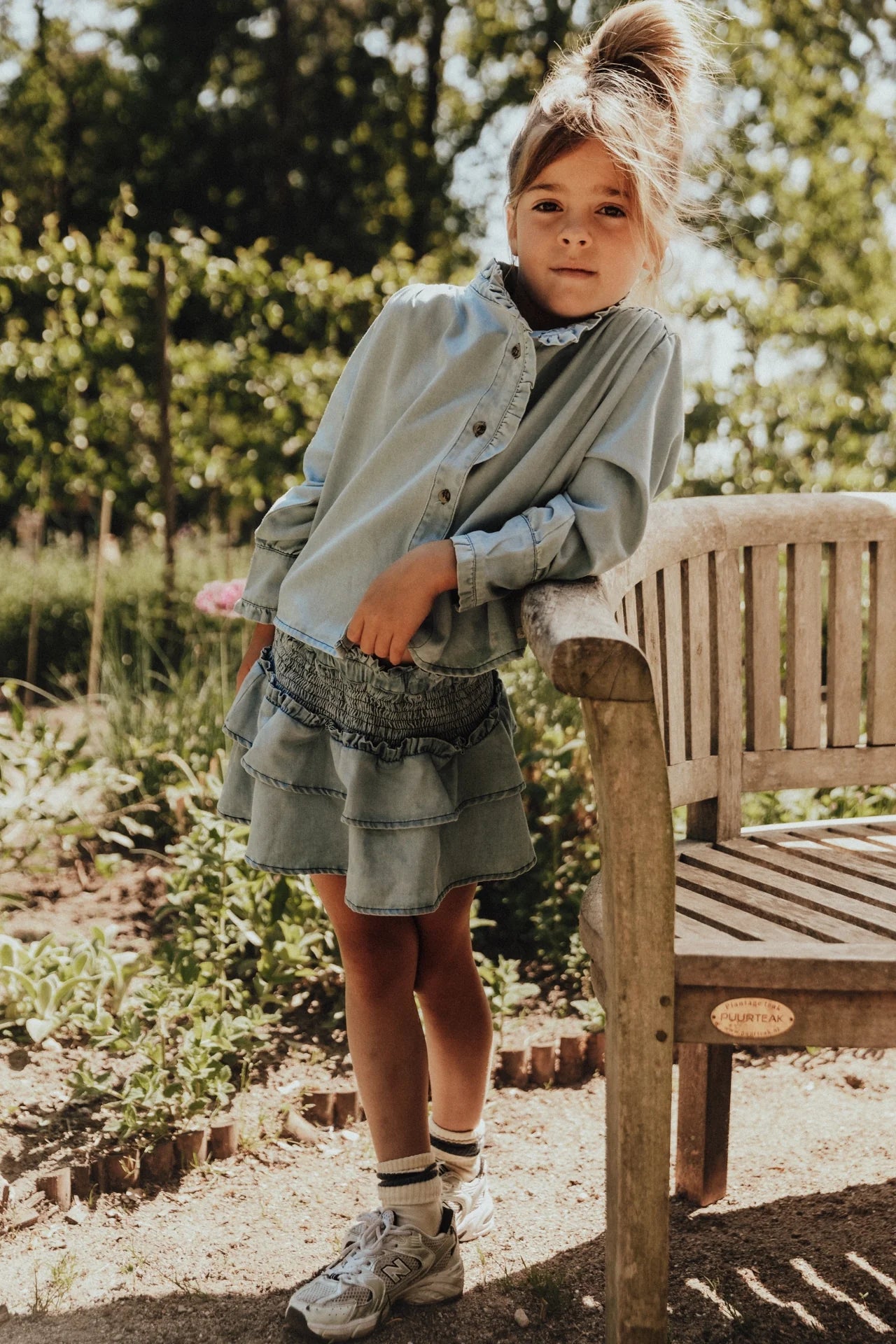 Lala Ruffle Set | Blue Denim Light