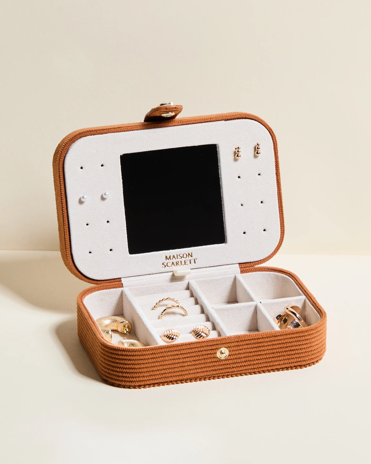 Brigitte Corduroy Travel Jewelry Box