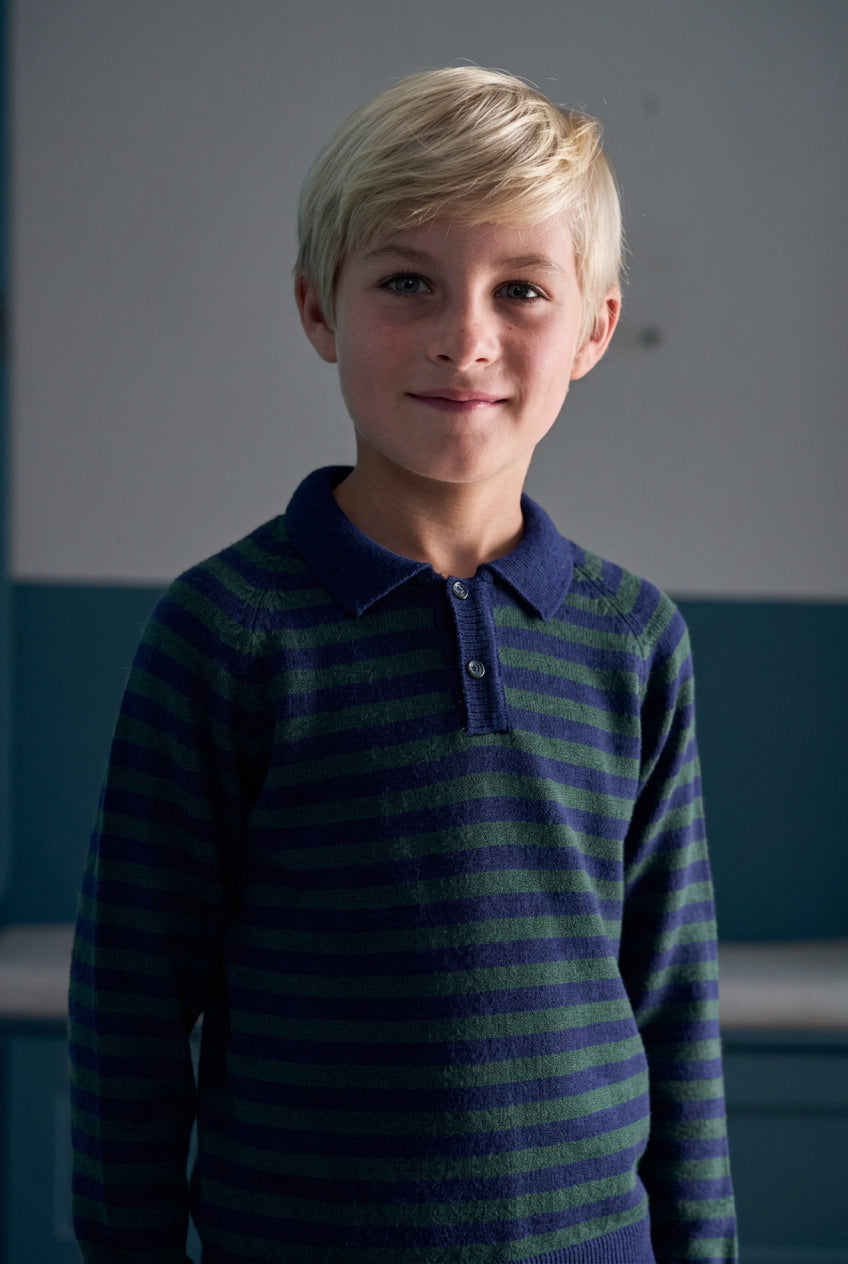 Brio Merino Jumper | Navy Stripe