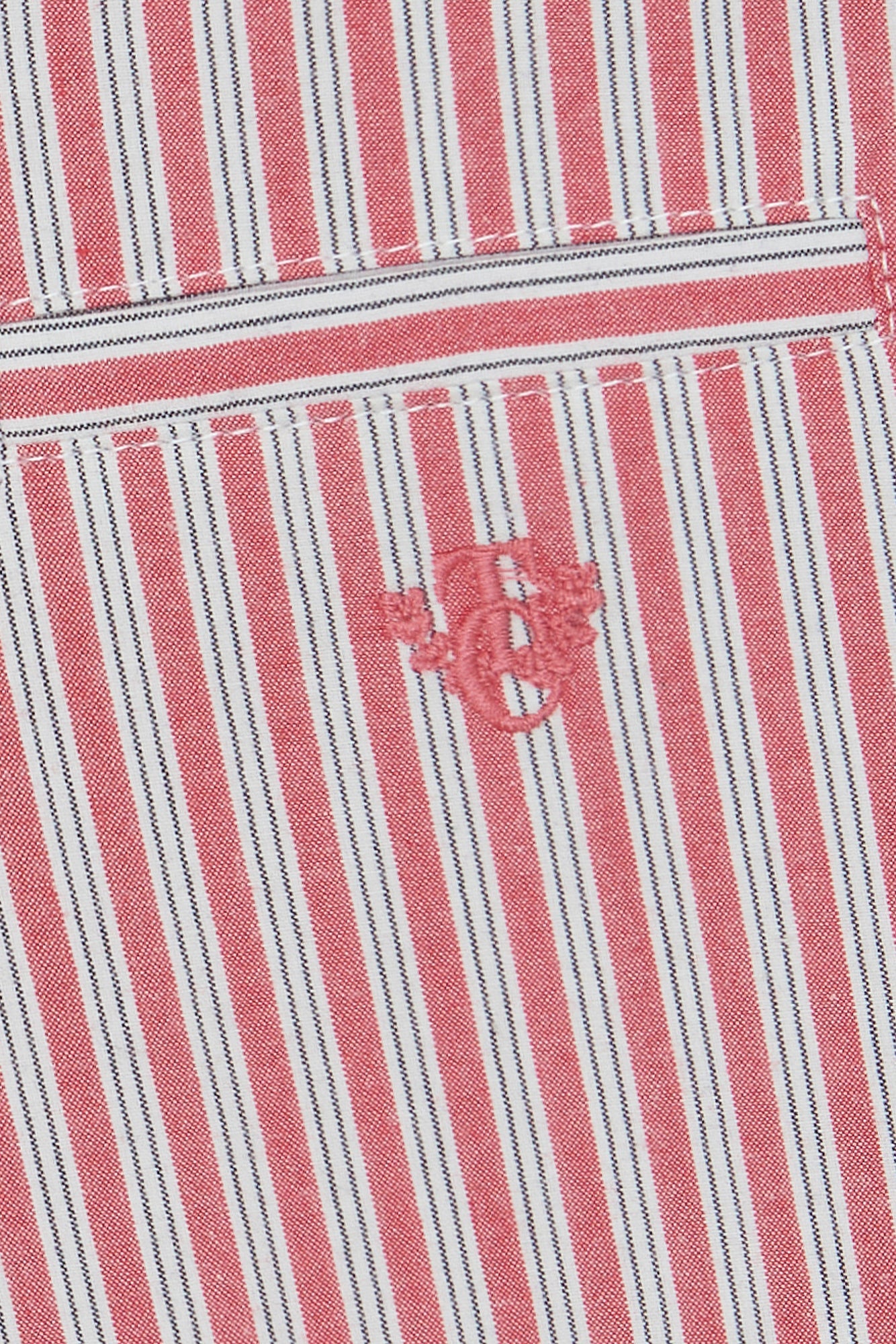 Striped Cotton Shorts | Red