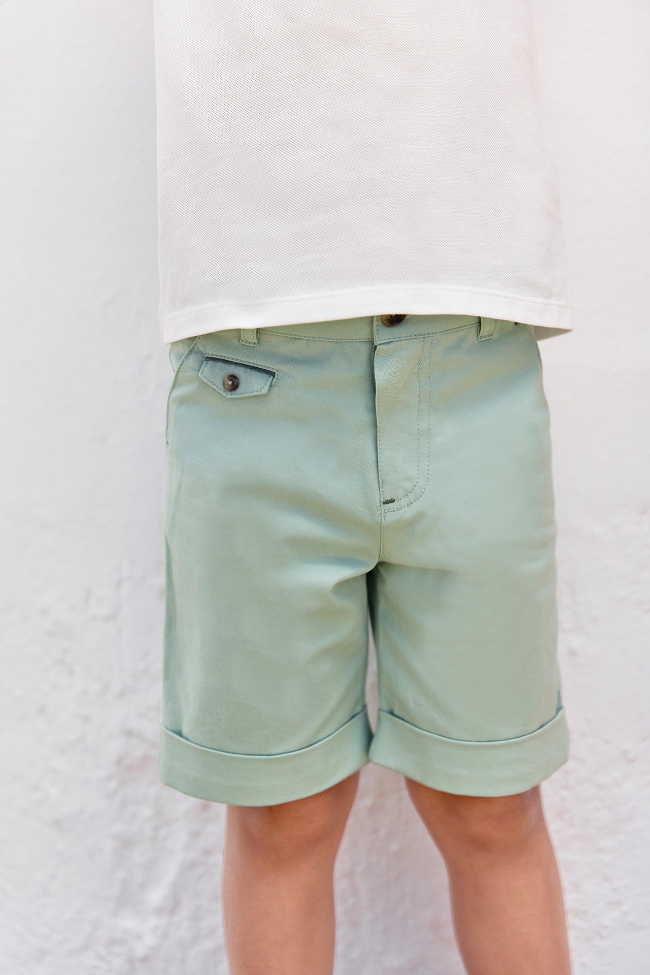 Twill Cotton Shorts | Sage