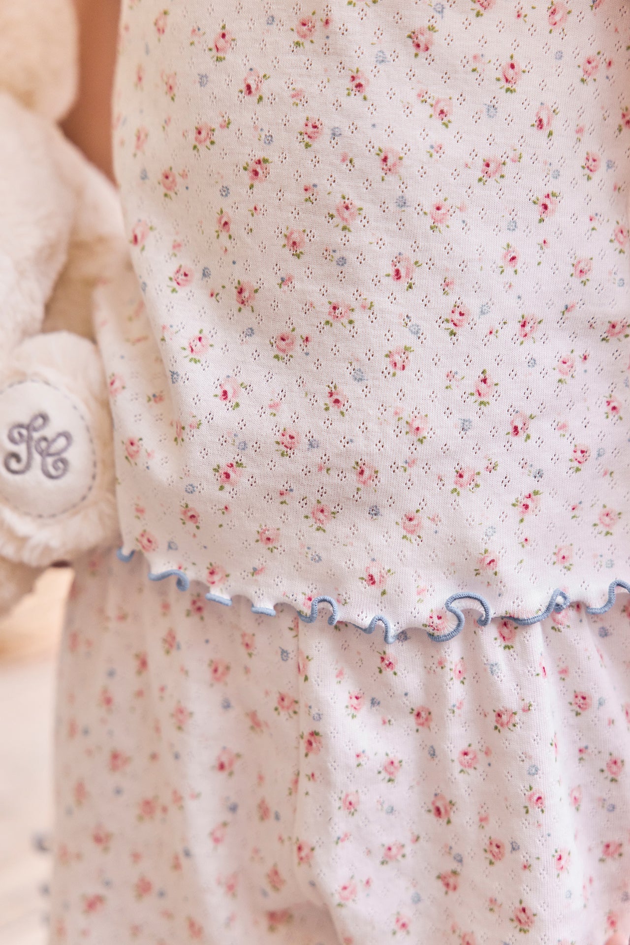 Flower Print Pajamas Set | Ecru