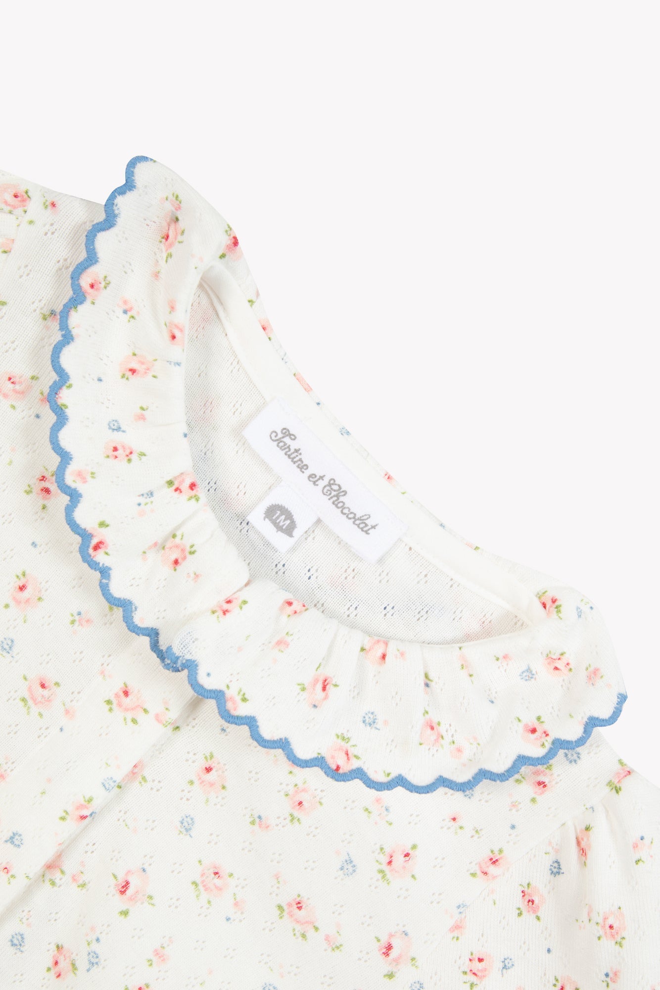 Floral Jersey Baby Pajamas | Ecru