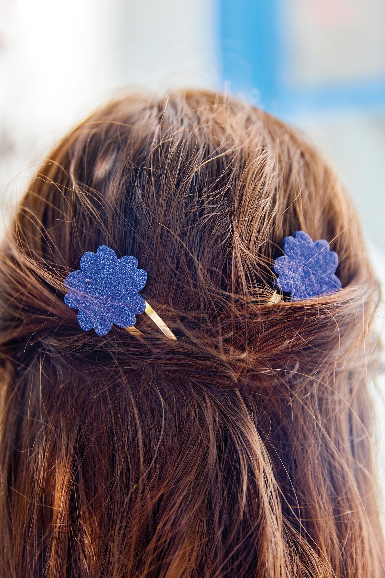 Hair clips | Blue Electric Sequins