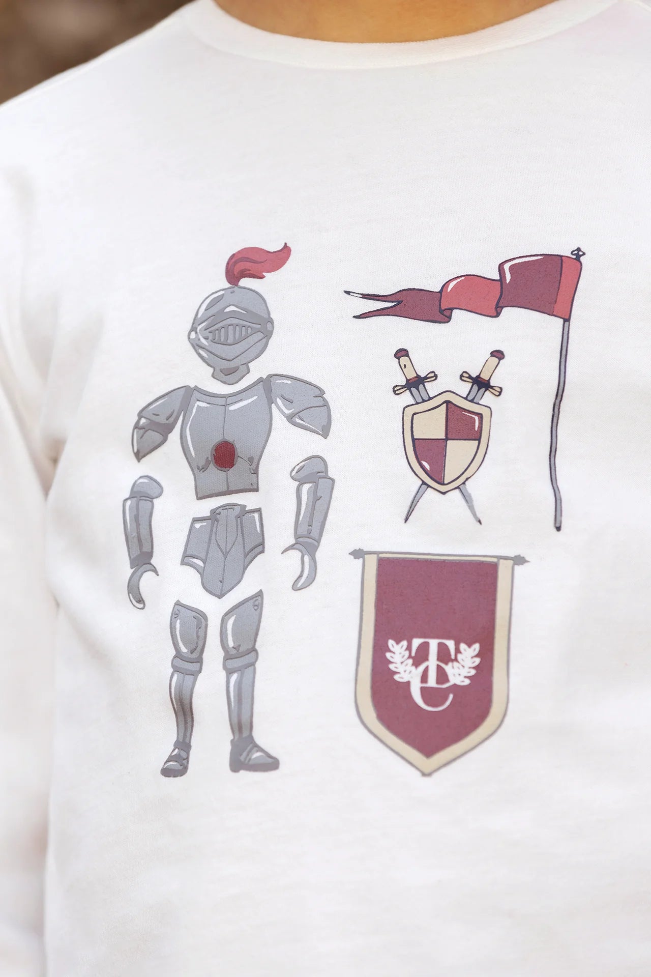Printed Knight T-shirt | Burgundy