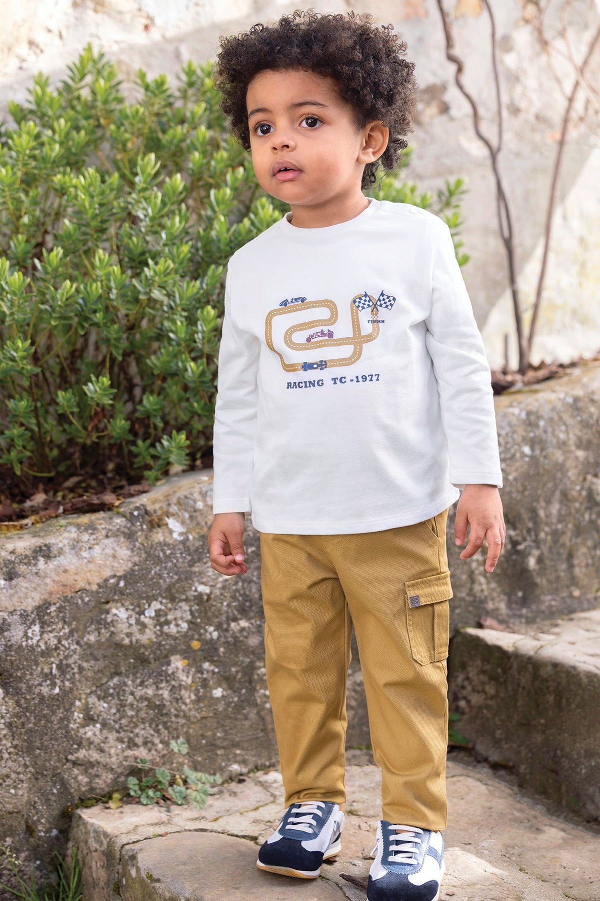 Racing Track Printed T-shirt | Mustard