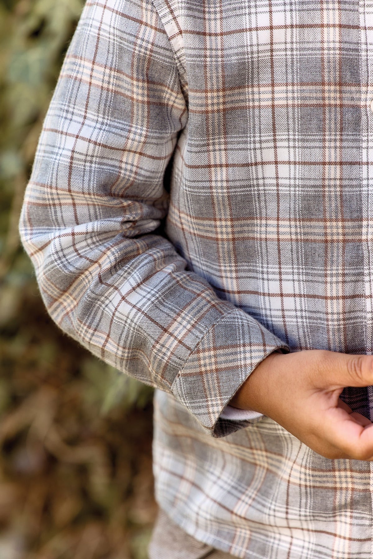 Cotton Check Shirt | Grey