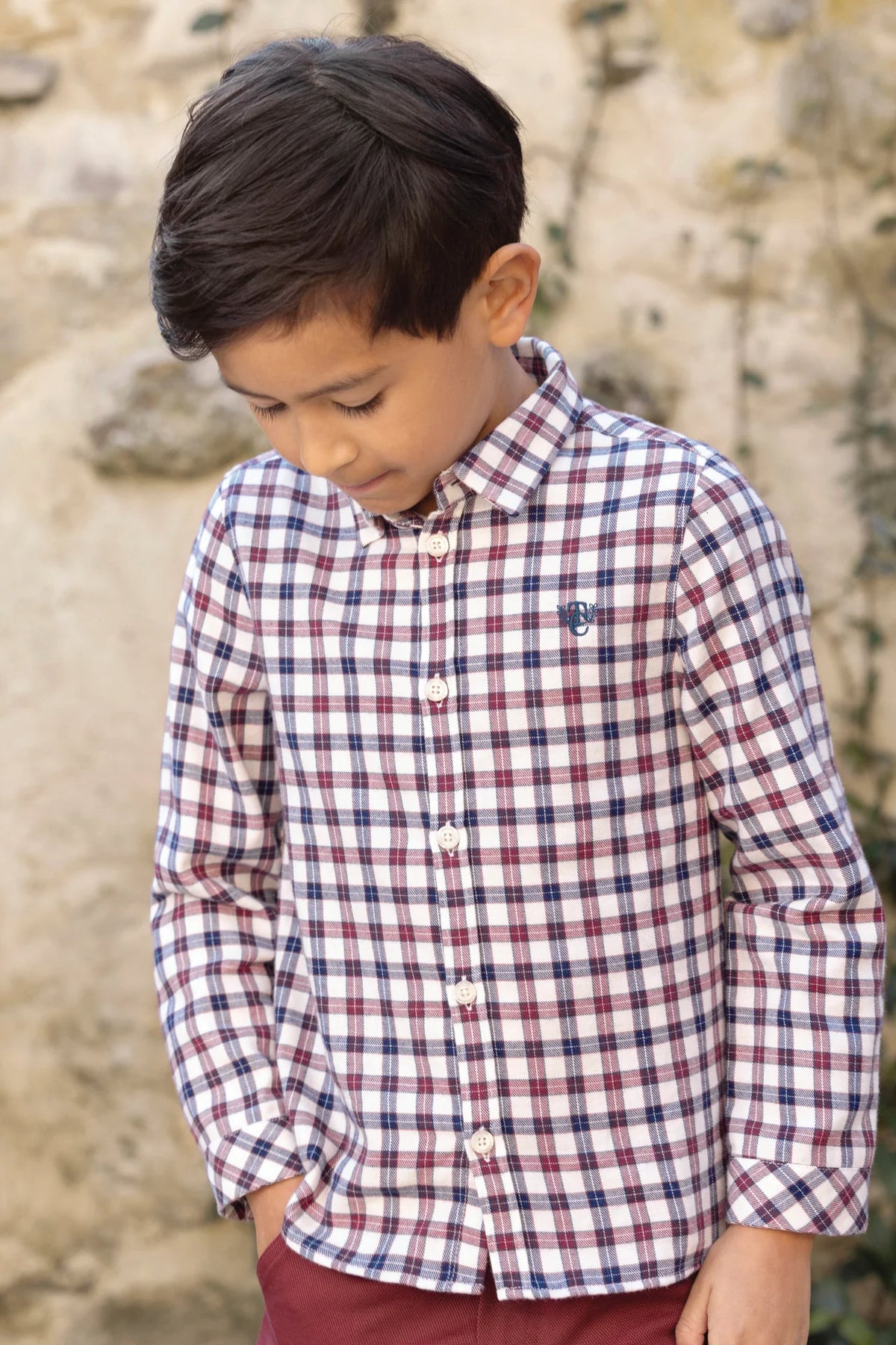 Cotton Check Shirt | Ecru