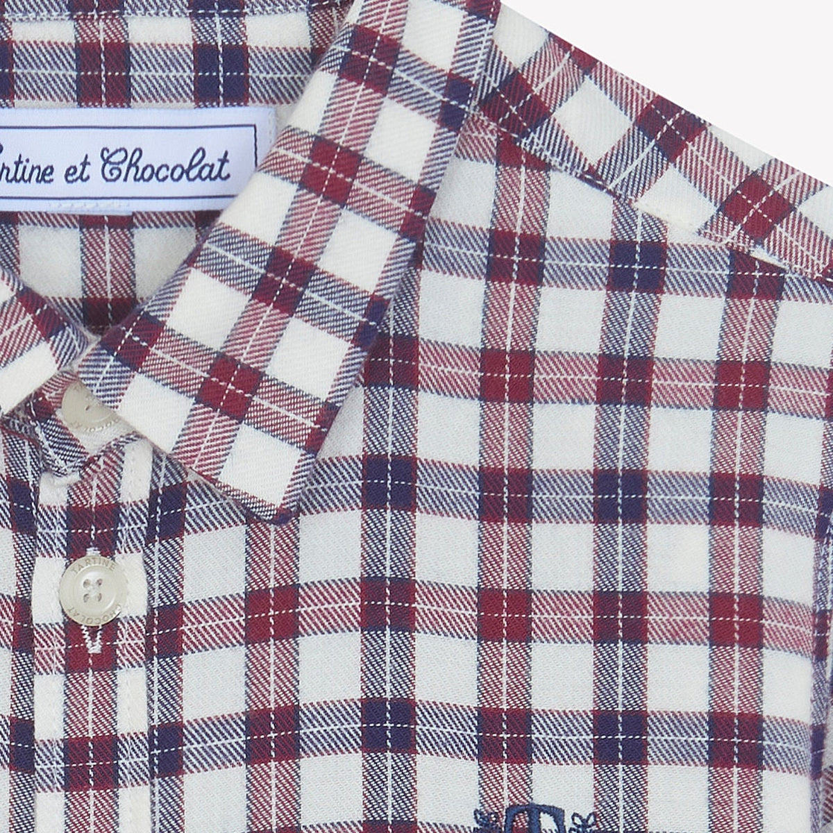 Cotton Check Shirt | Ecru