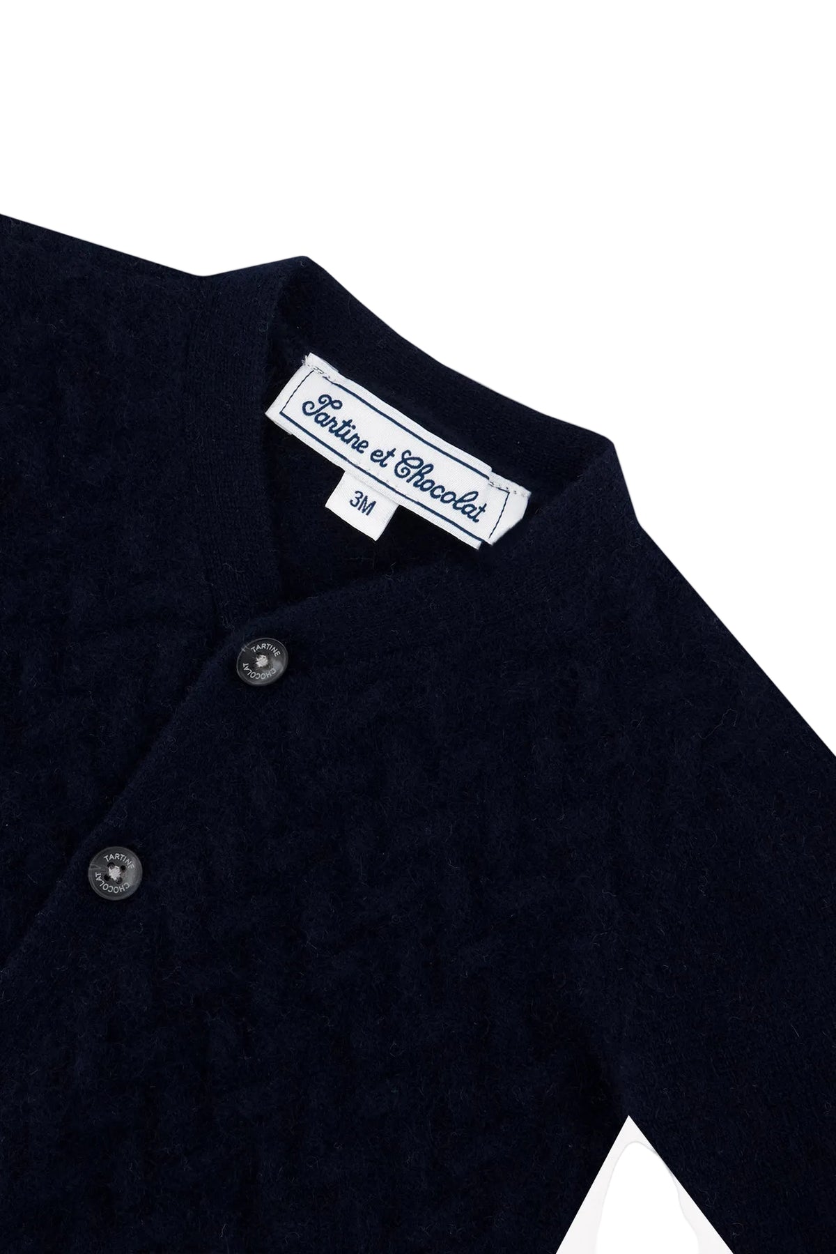 Braided Knitwear Cardigan | Navy