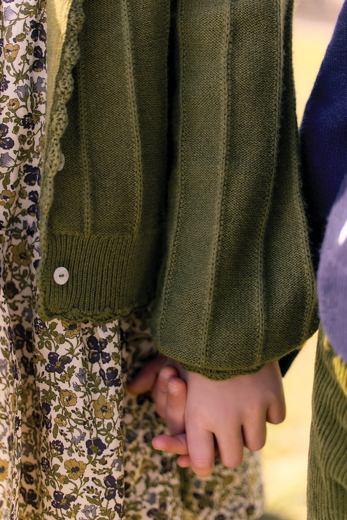 Scalloped Wool Cardigan | Olive
