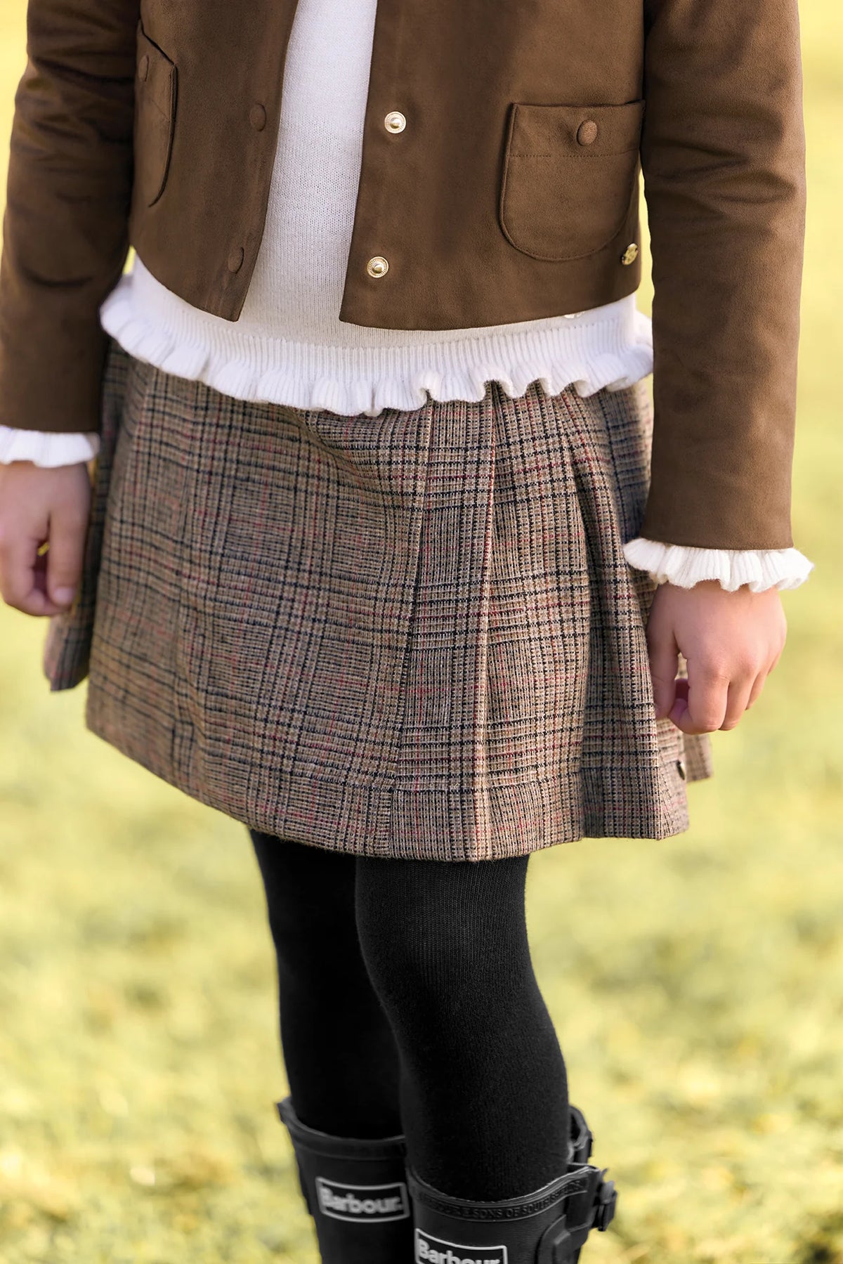 Checkered Skirt | Brown