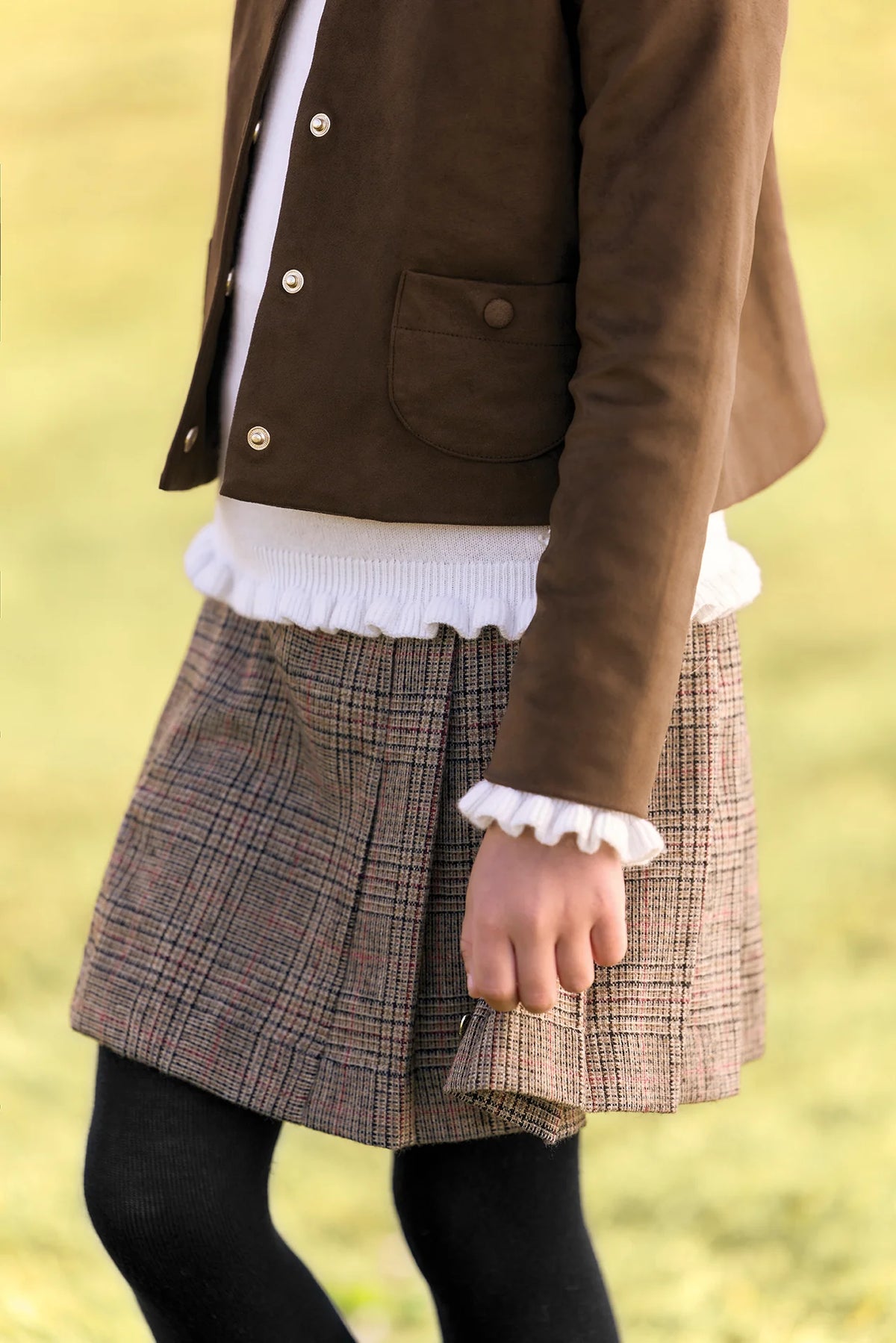 Checkered Skirt | Brown