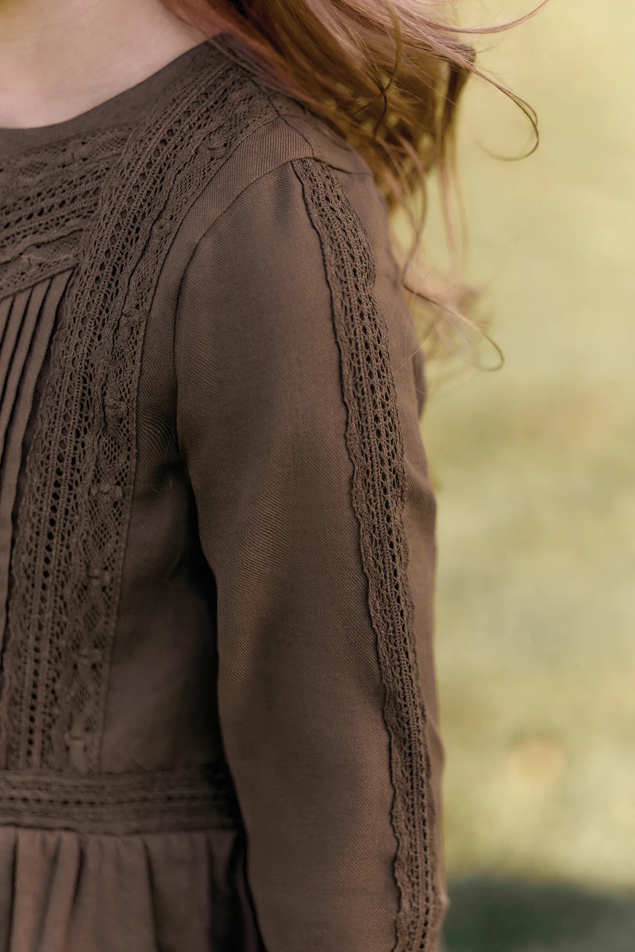 Flat Pleats Dress | Brown