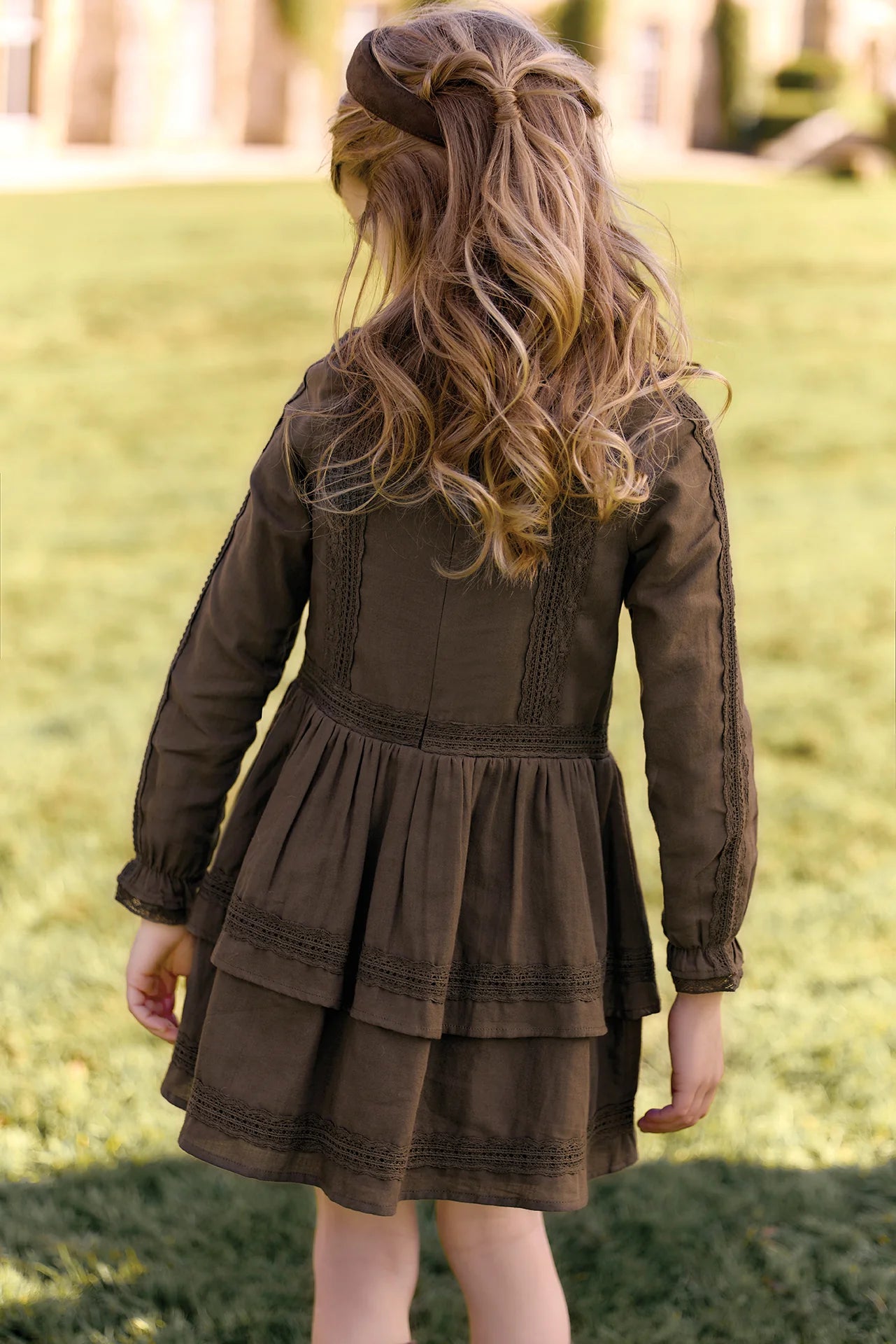 Flat Pleats Dress | Brown