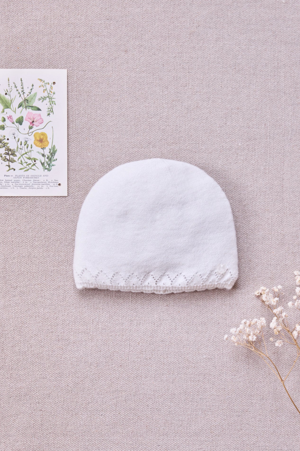 Openwork Knit Beanie | Ecru
