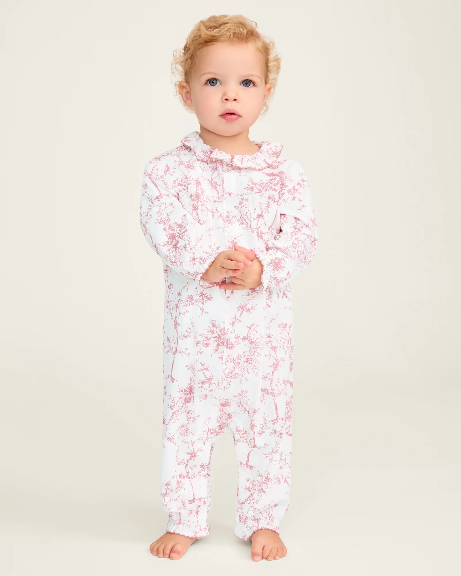 Twill Madeline Romper | Pink Timeless Toile