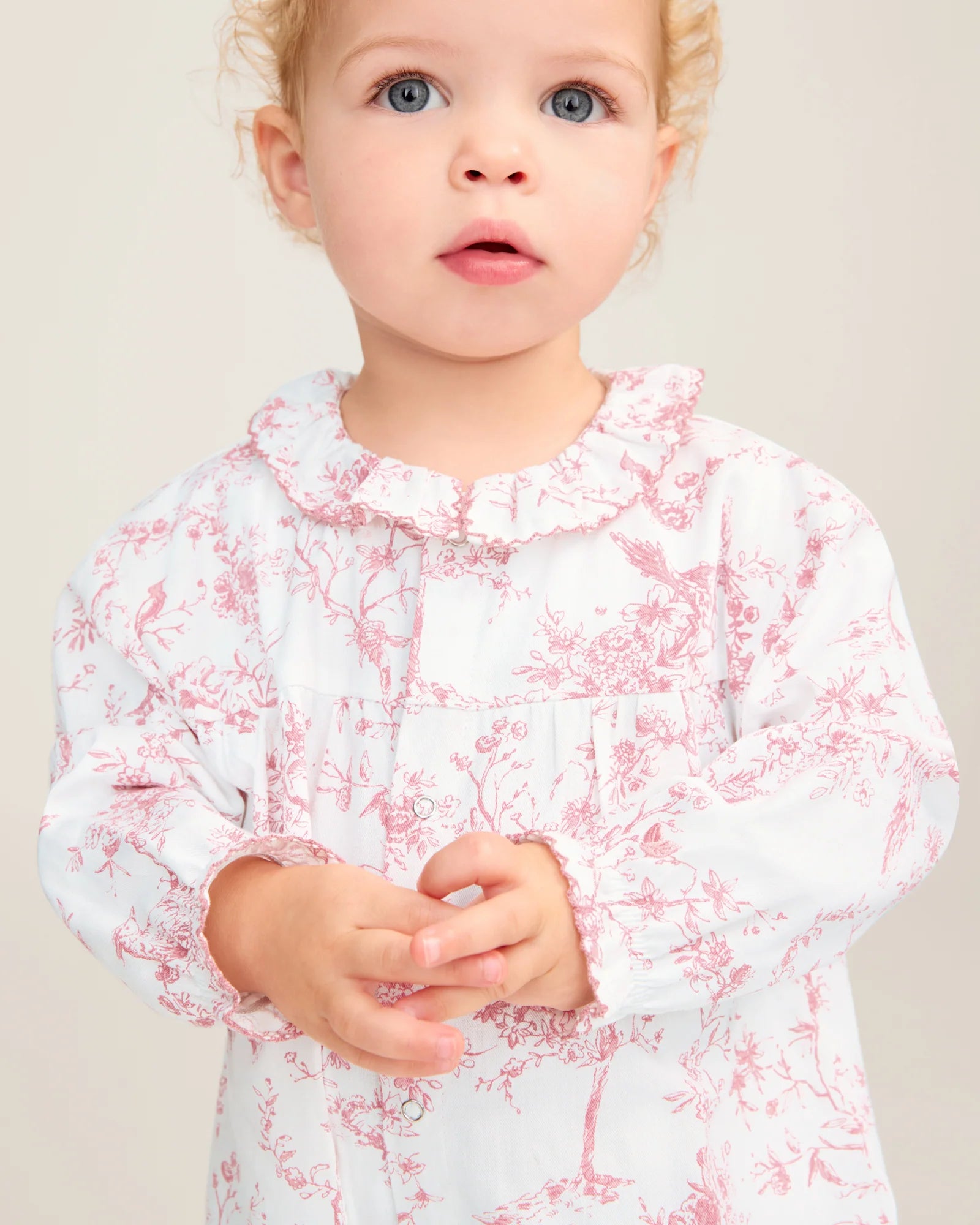 Twill Madeline Romper | Pink Timeless Toile
