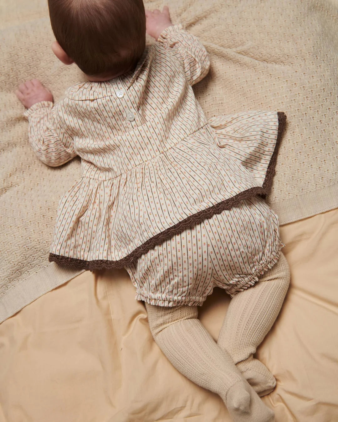 Baby Twill Blouse & Bloomers Set | Sand Flower