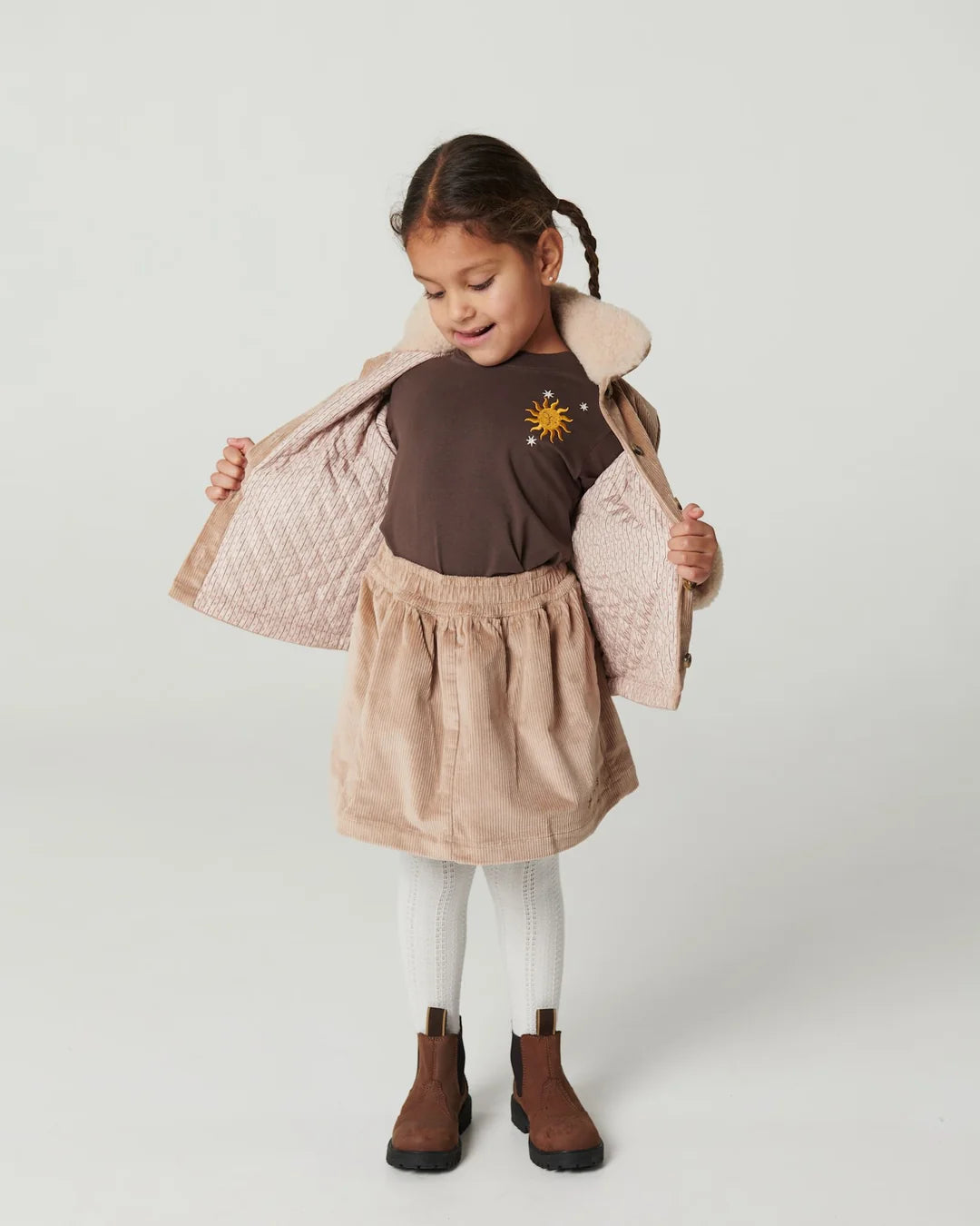Embroidery Long Sleeve T-shirt | Dark Brown