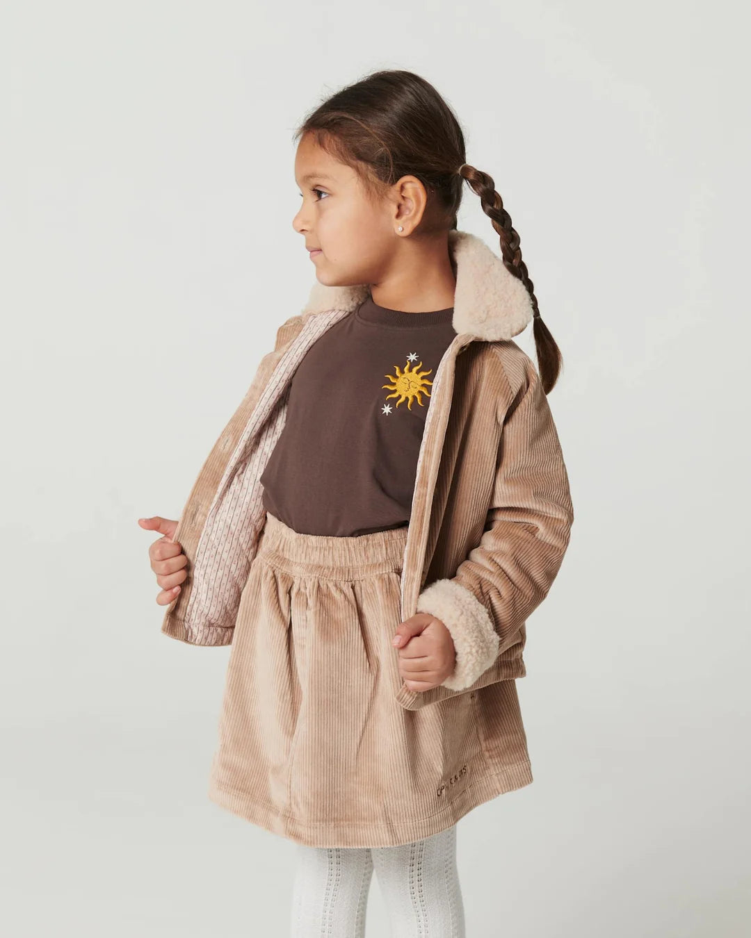 Embroidery Long Sleeve T-shirt | Dark Brown