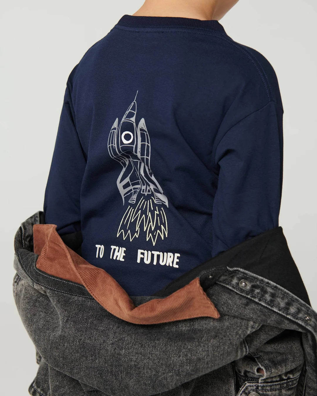 Printed Long Sleeve T-shirt | Navy