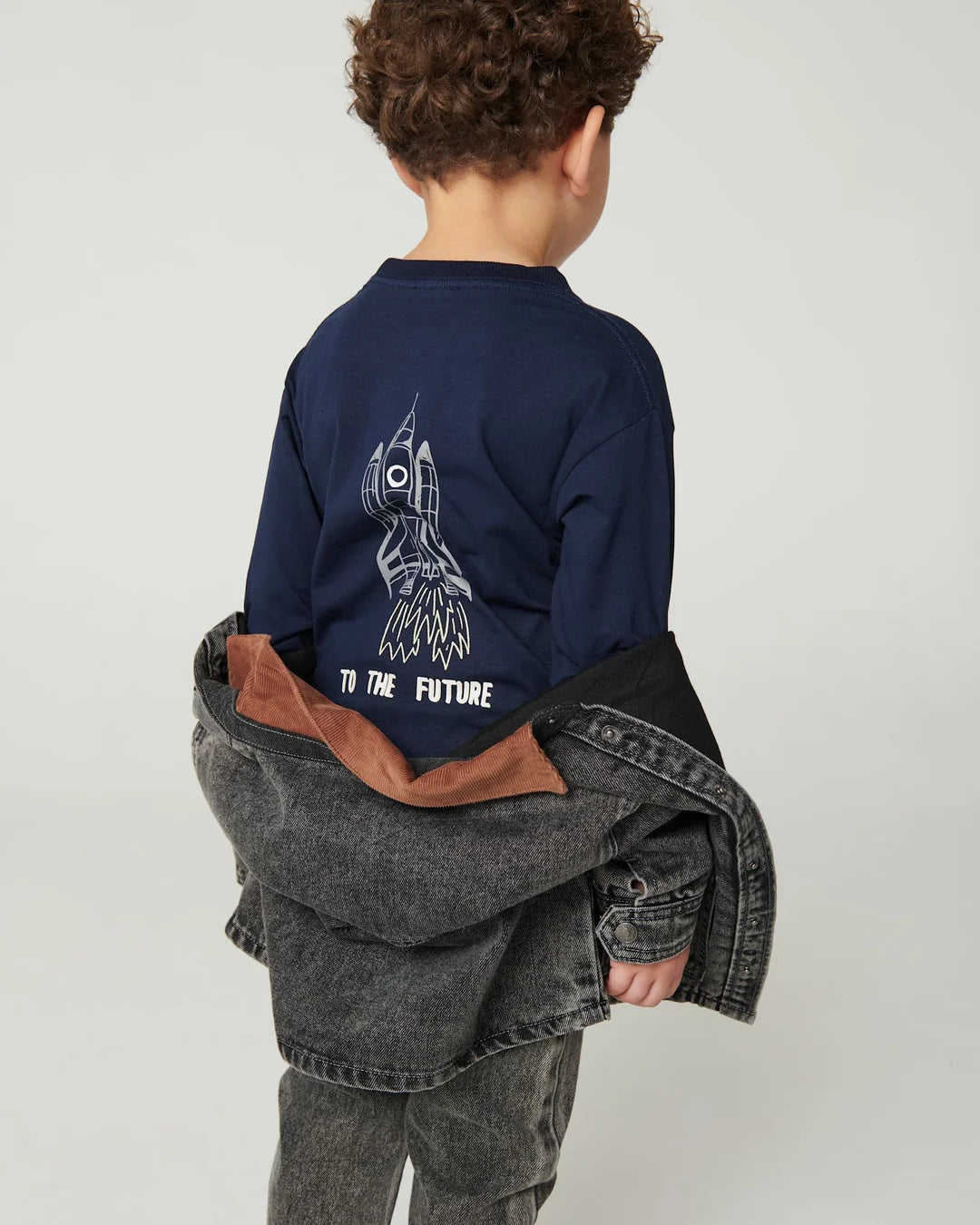 Printed Long Sleeve T-shirt | Navy