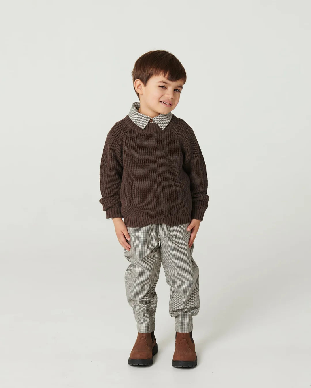 Checkered Shirt and Pant Set | Blue And Brown