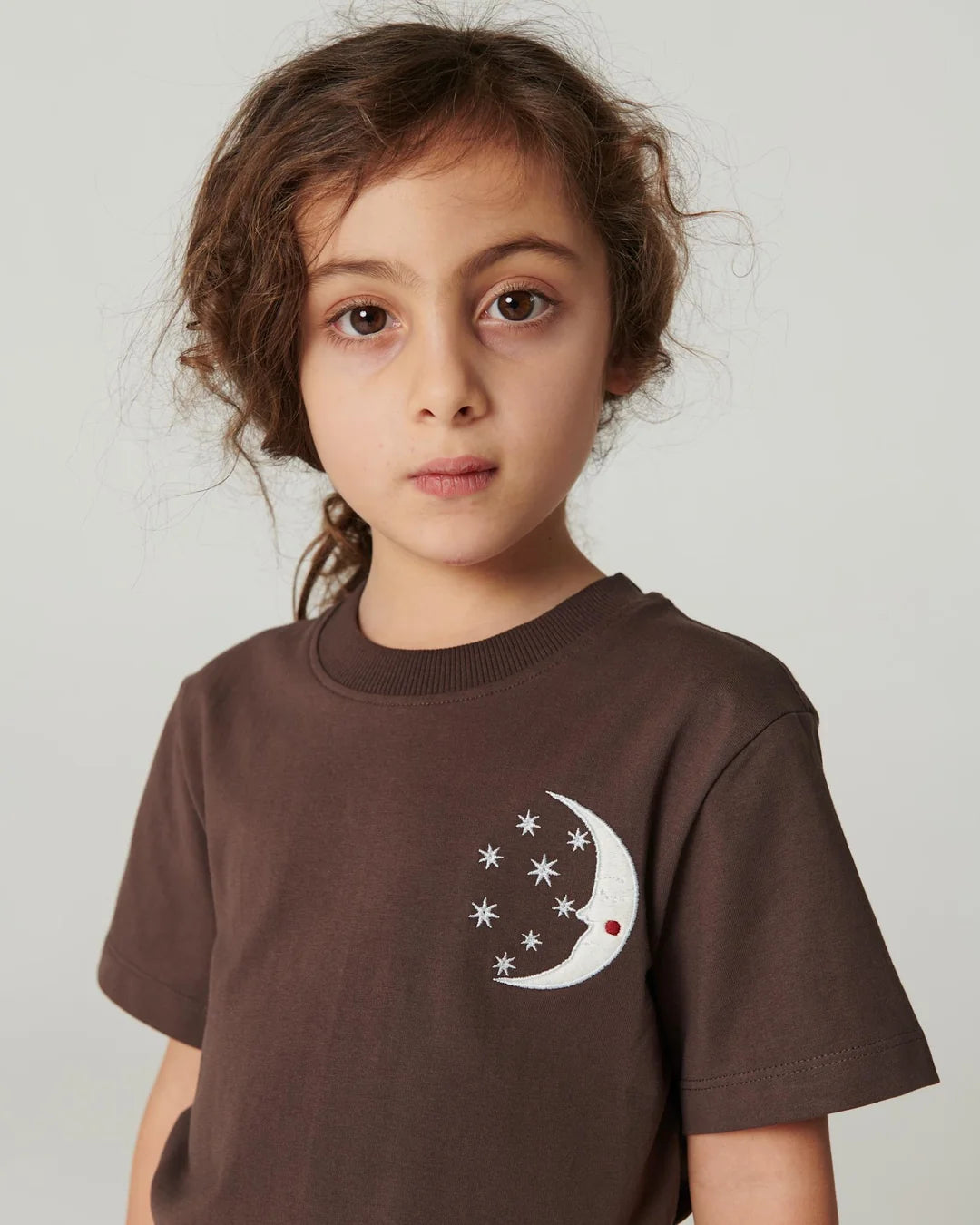 Embroidered T-shirt | Dark Brown