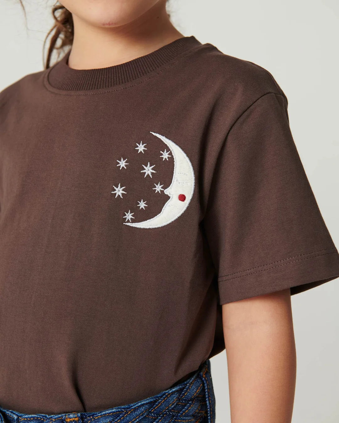 Embroidered T-shirt | Dark Brown