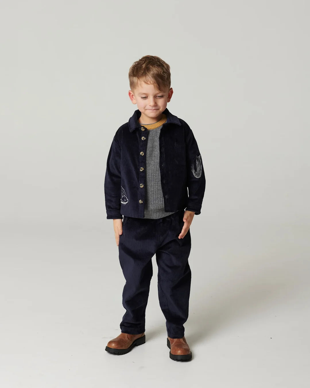 Corduroy Pant with Adjustable Waist | Navy