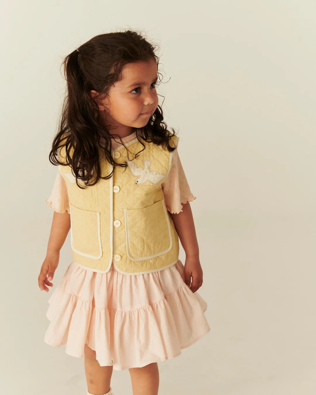 Quilted Vest | Pale Yellow