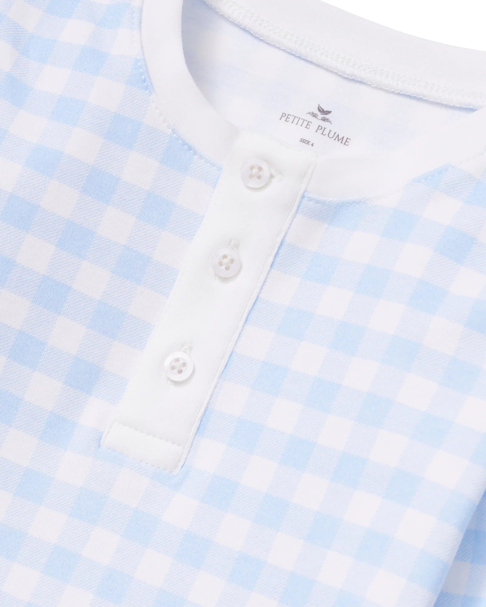 Pima Snug Fit Pajama Set | Blue Gingham