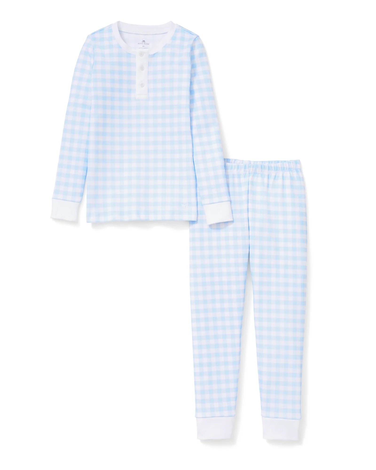 Pima Snug Fit Pajama Set | Blue Gingham