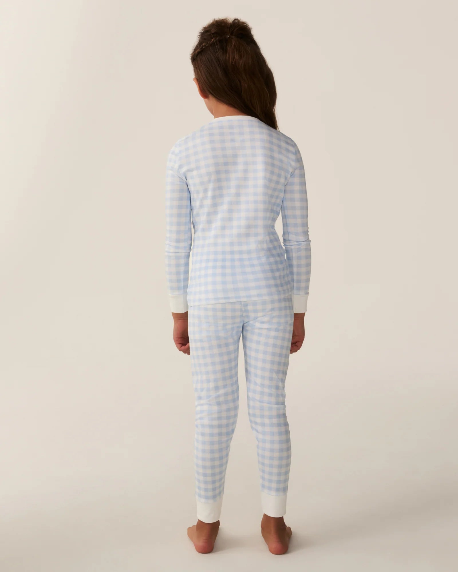 Pima Snug Fit Pajama Set | Blue Gingham