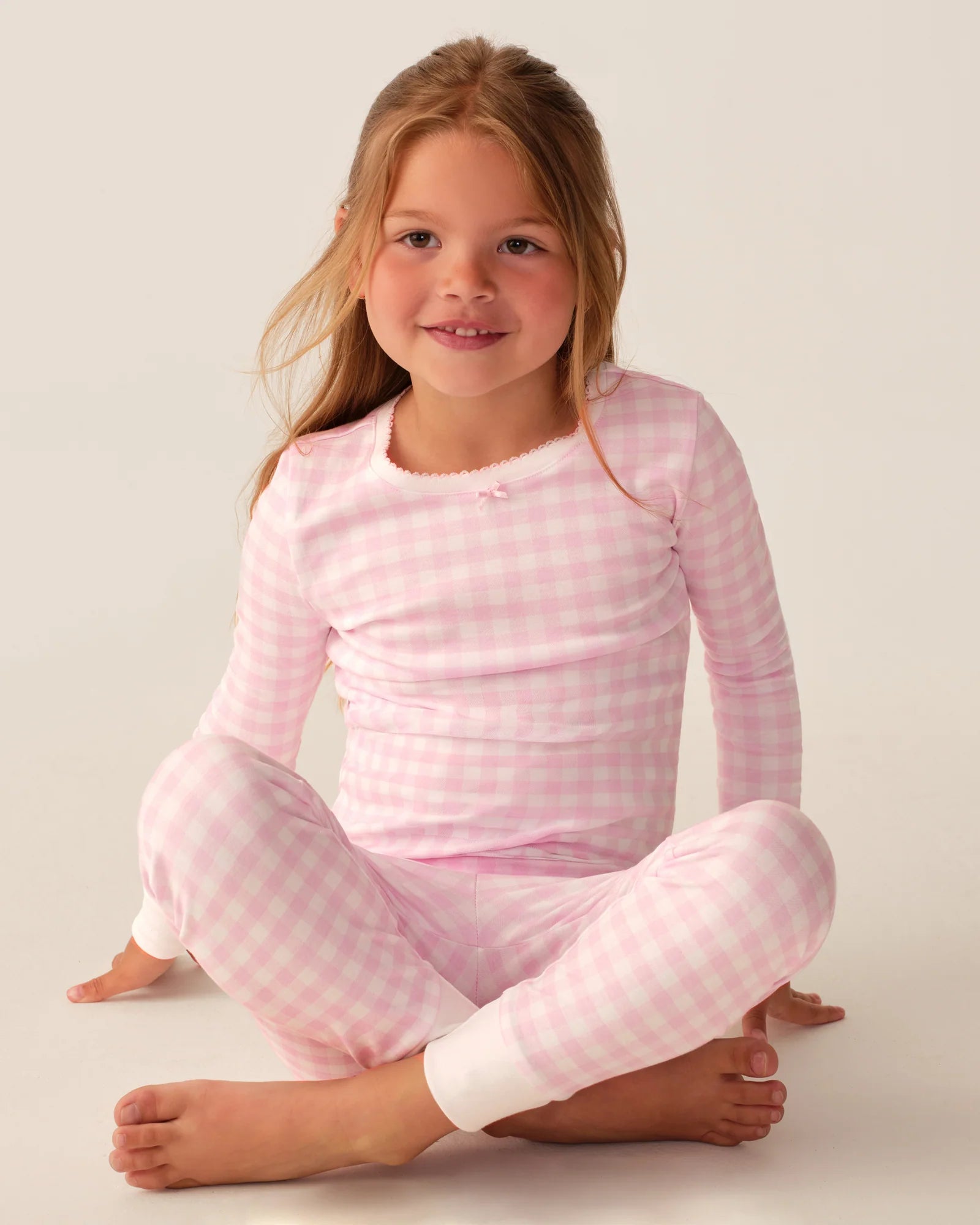 Pima Snug Fit Pajama Set | Pink Gingham