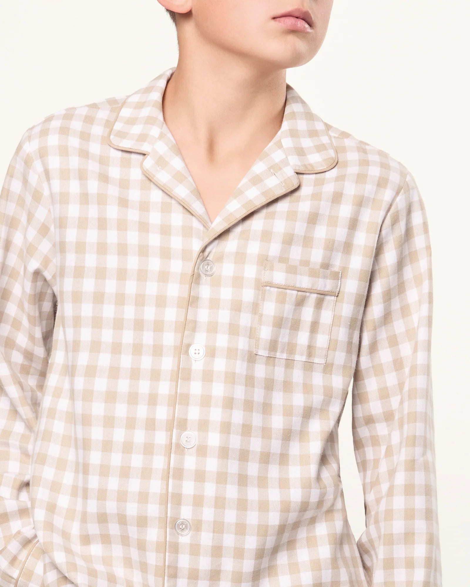 Twill Pajama Set | Camel Gingham