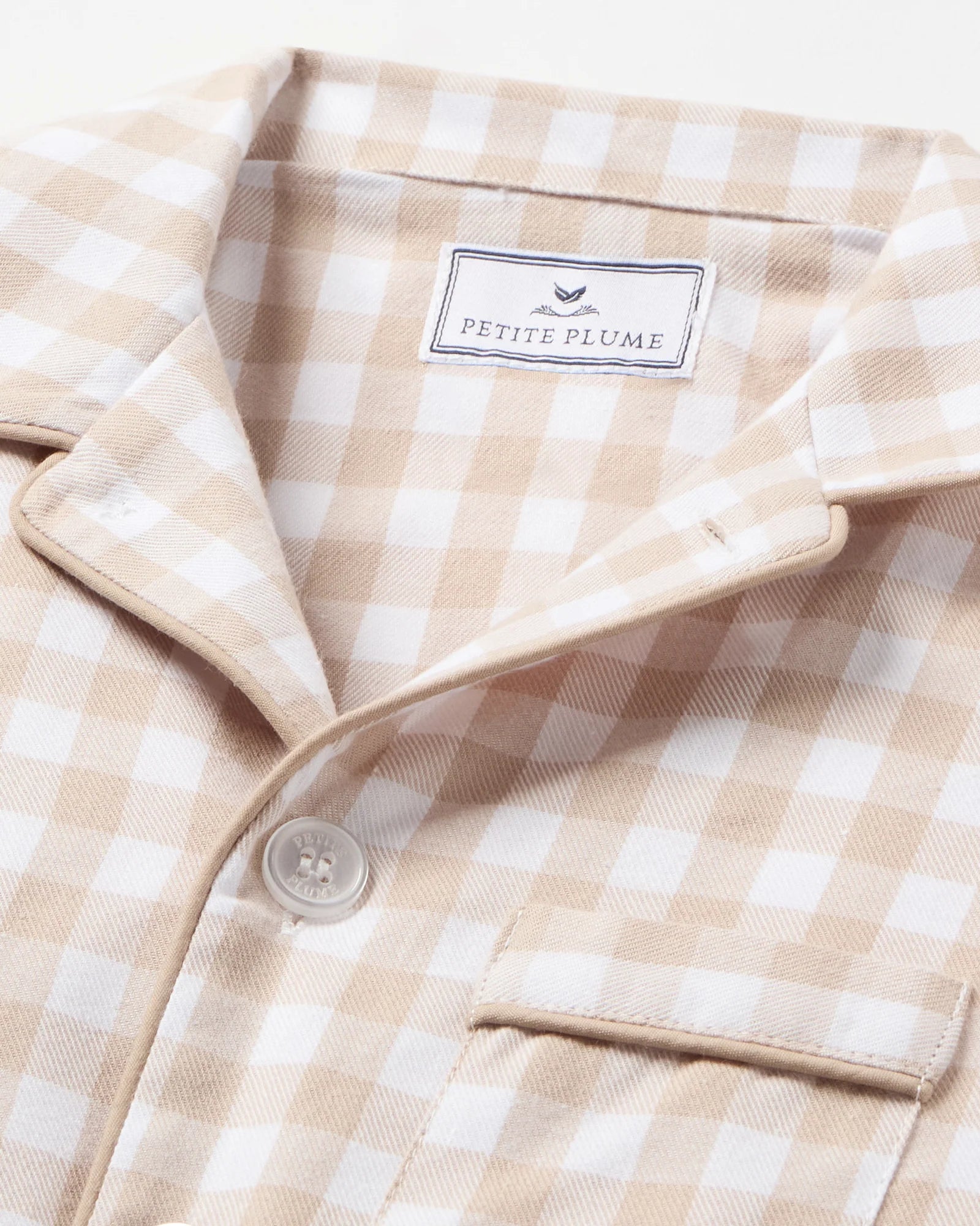 Twill Pajama Set | Camel Gingham