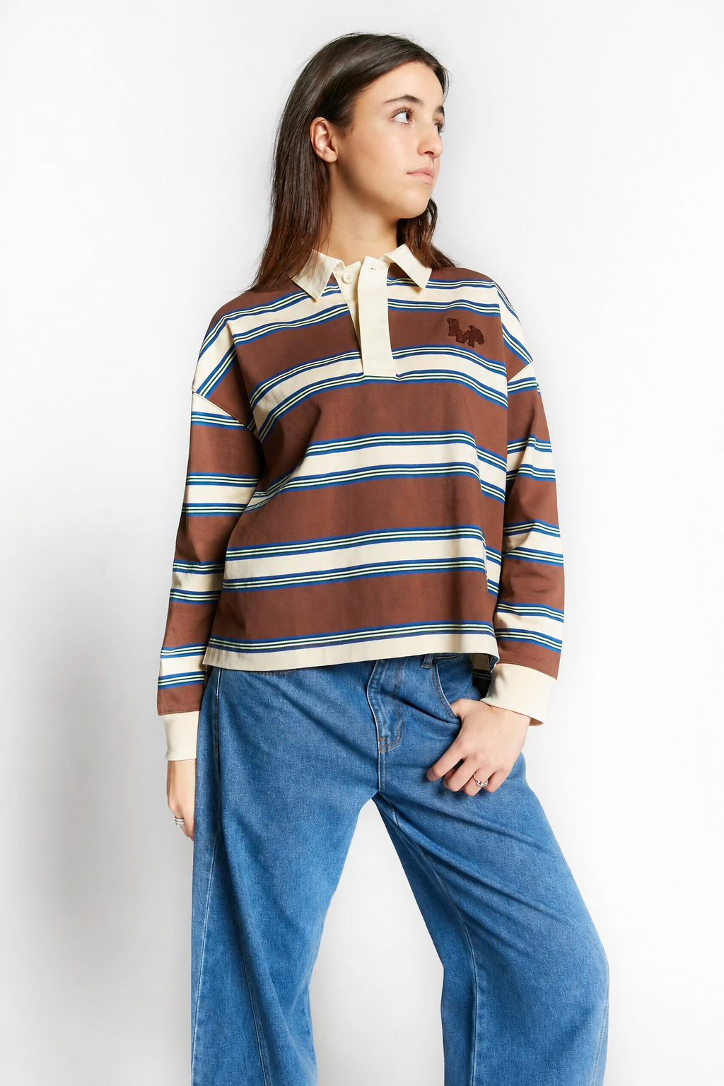Wales Polo Rugby T-Shirt with Stripes | Coffee