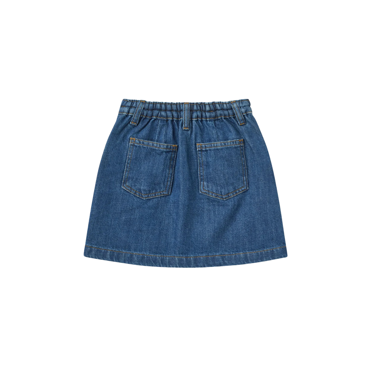 Denim Braid Detail Skirt | Indigo Blue Wash