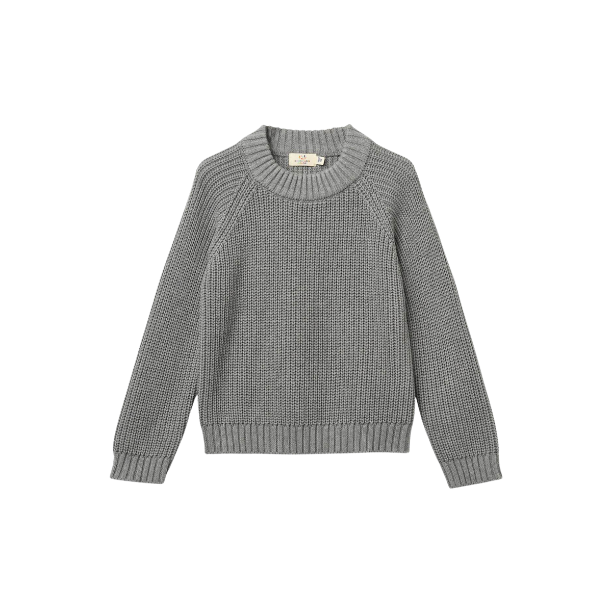 Classic Knitted Rib Sweater | Grey Melange