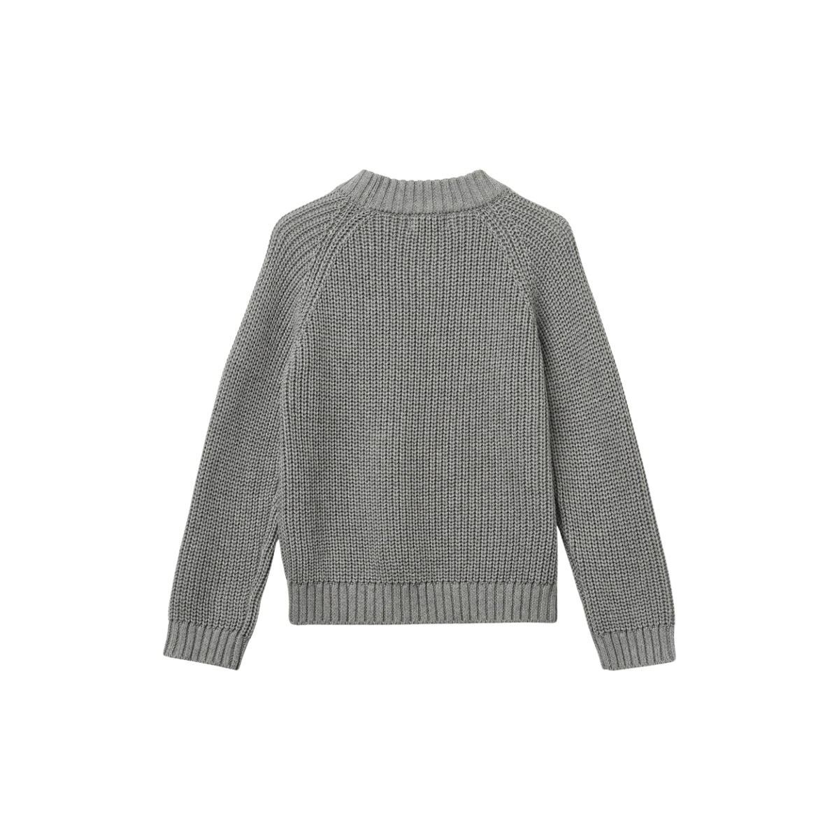 Classic Knitted Rib Sweater | Grey Melange