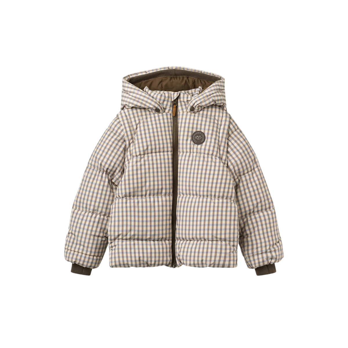 Puffer Jacket with Removable Sleeves | Check AOP