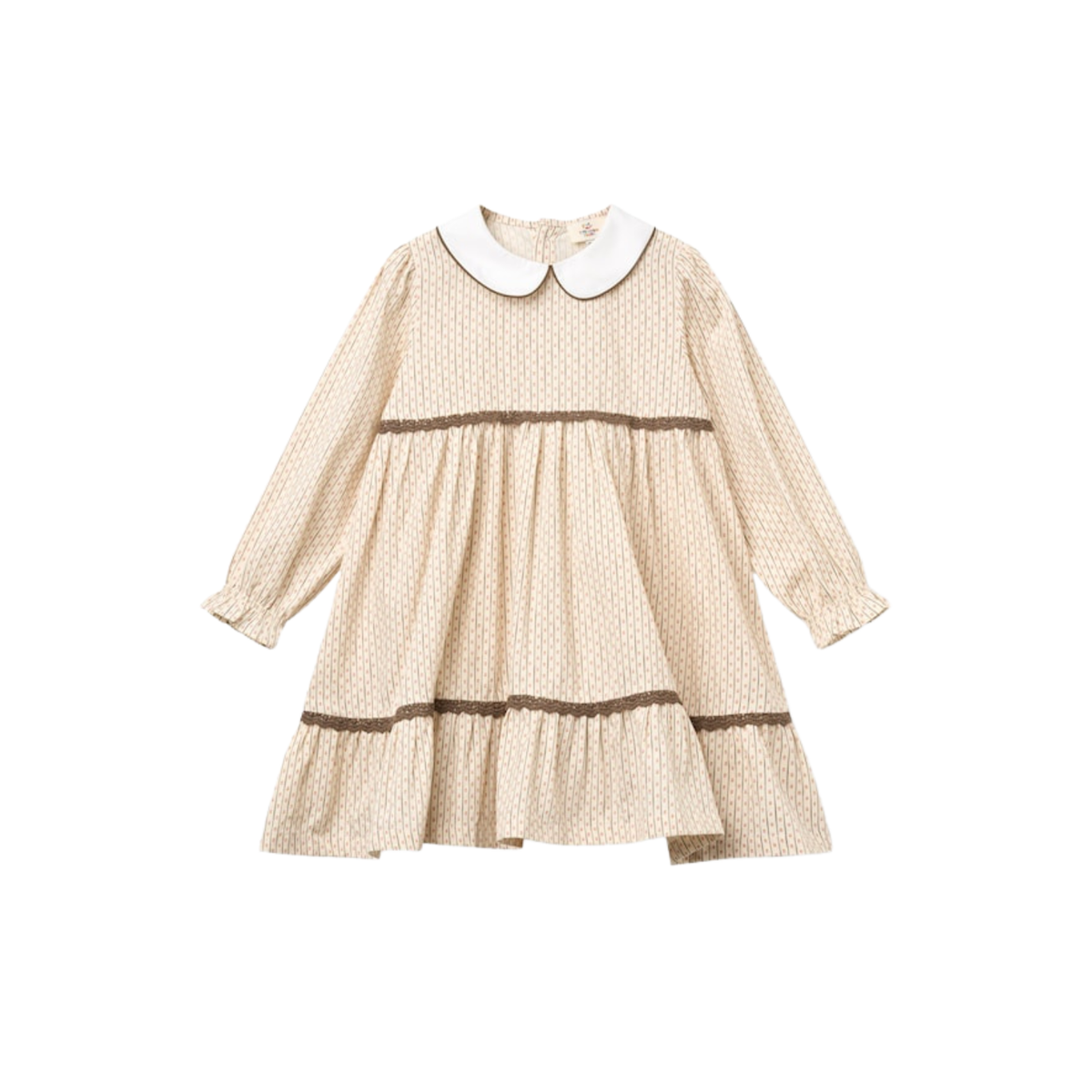 Lace Piping And Poplin Collar Dress | Sand Flower
