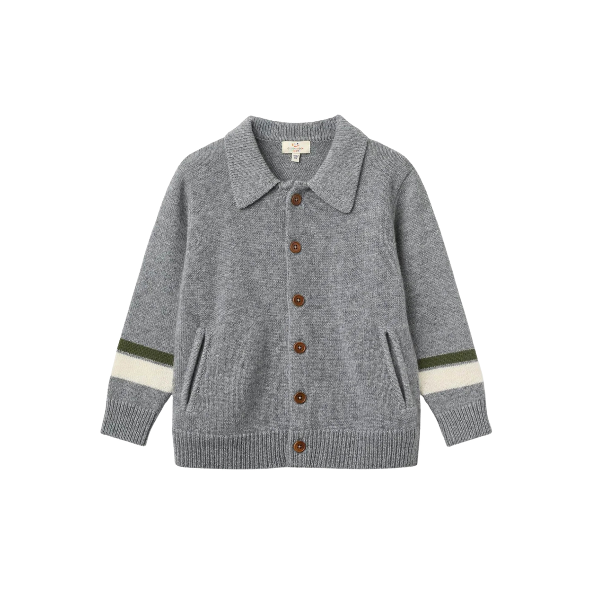 Cashmere High School Cardigan | Grey Melange