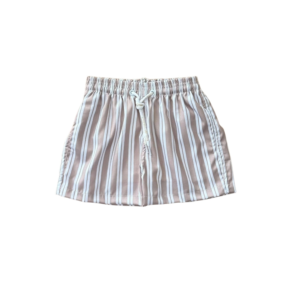 Chocolate Stripe Swim Trunk