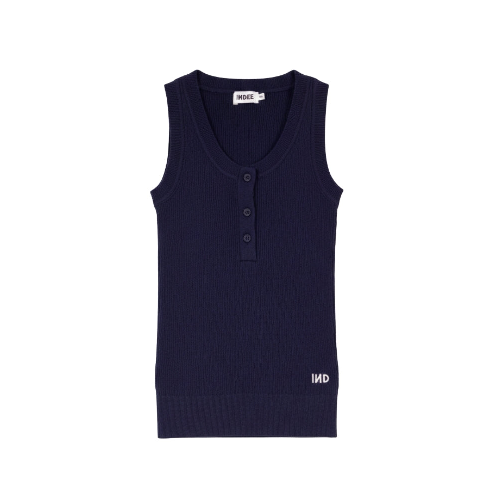 Volga Knitted Tank Top | Navy